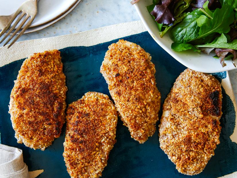 Almond-Crusted Chicken Thighs with Herbed Cream Sauce