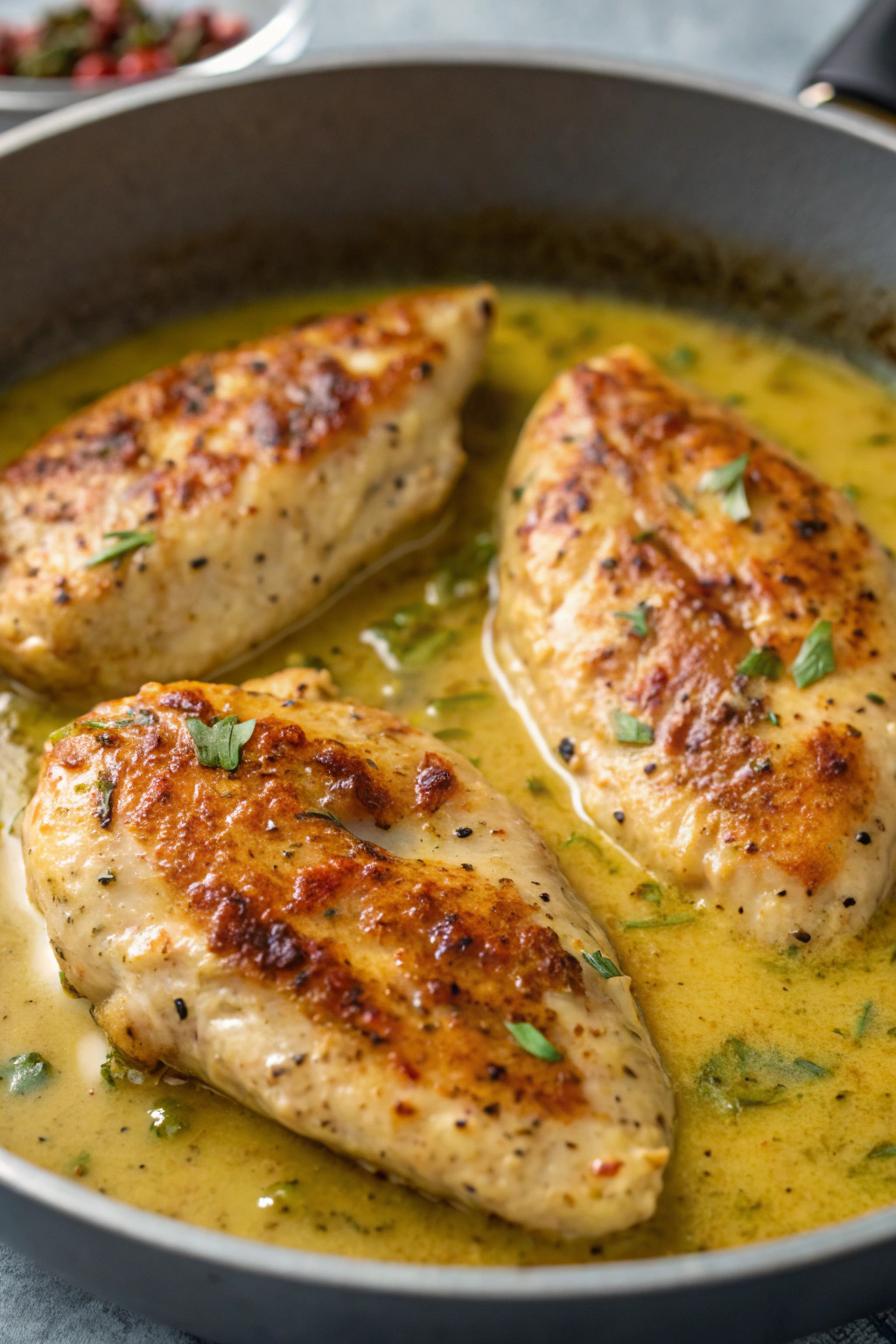 Pan-Seared Chicken with Aperol and Lemon Pan Sauce