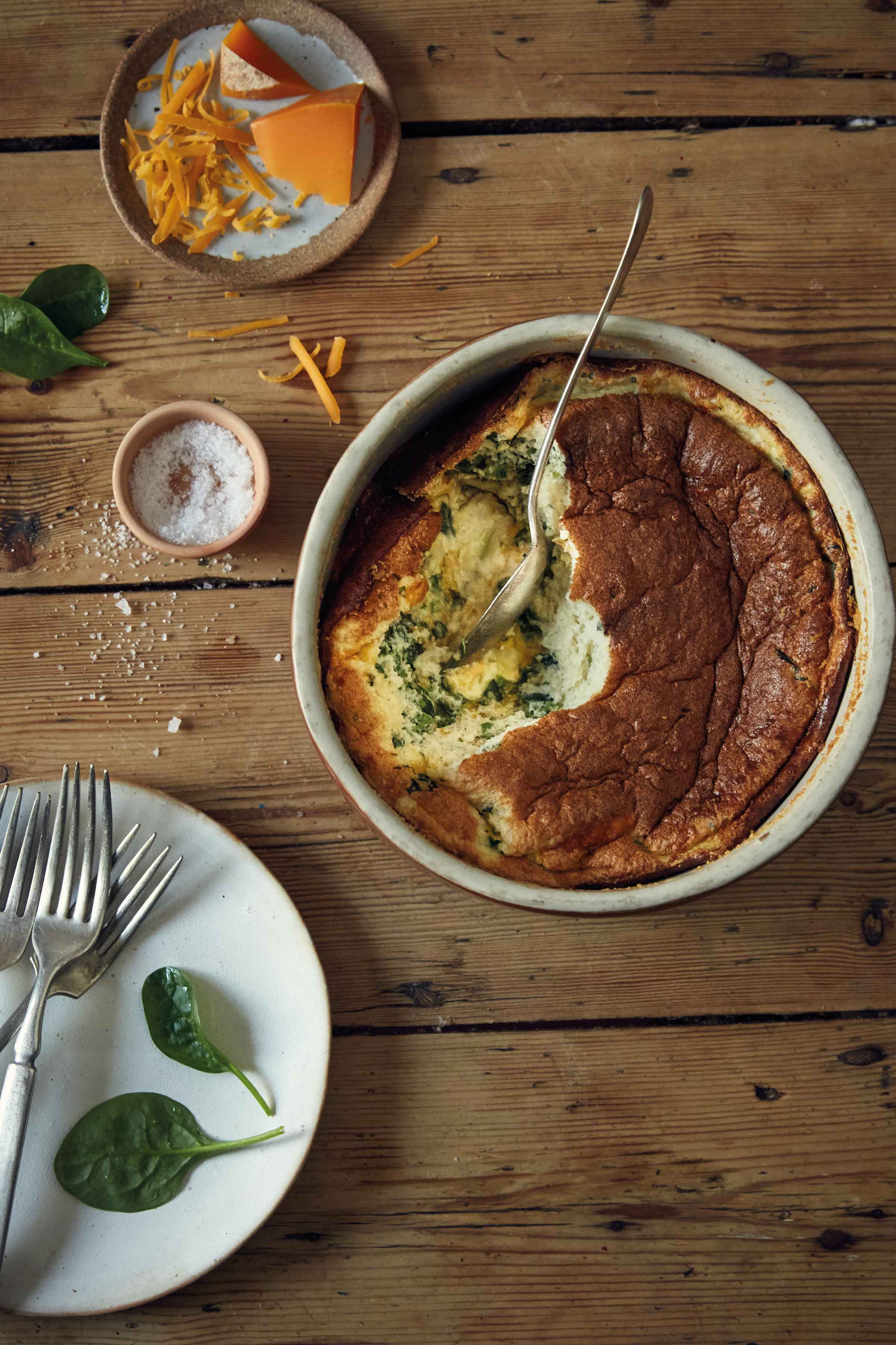 Spinach and Cheddar Chaffle