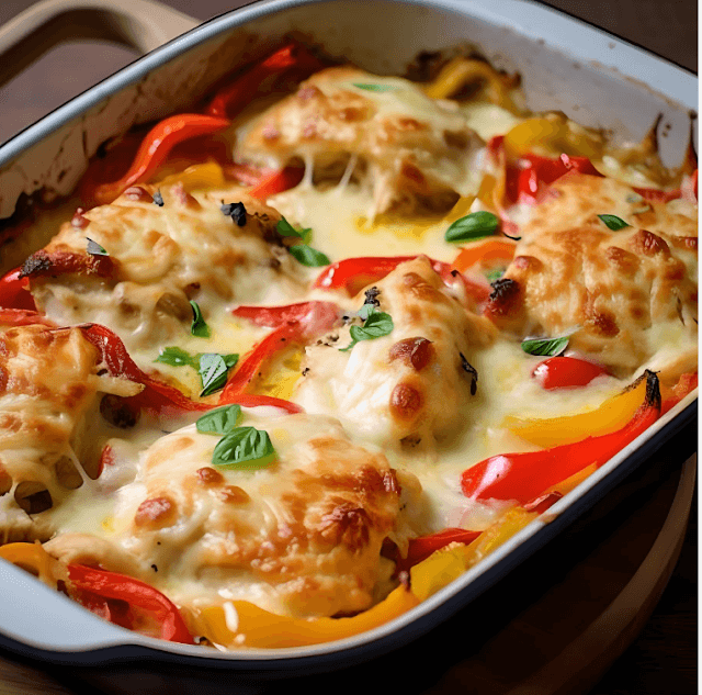 Herb-Infused Chicken with Bell Peppers and Kalamata Olives