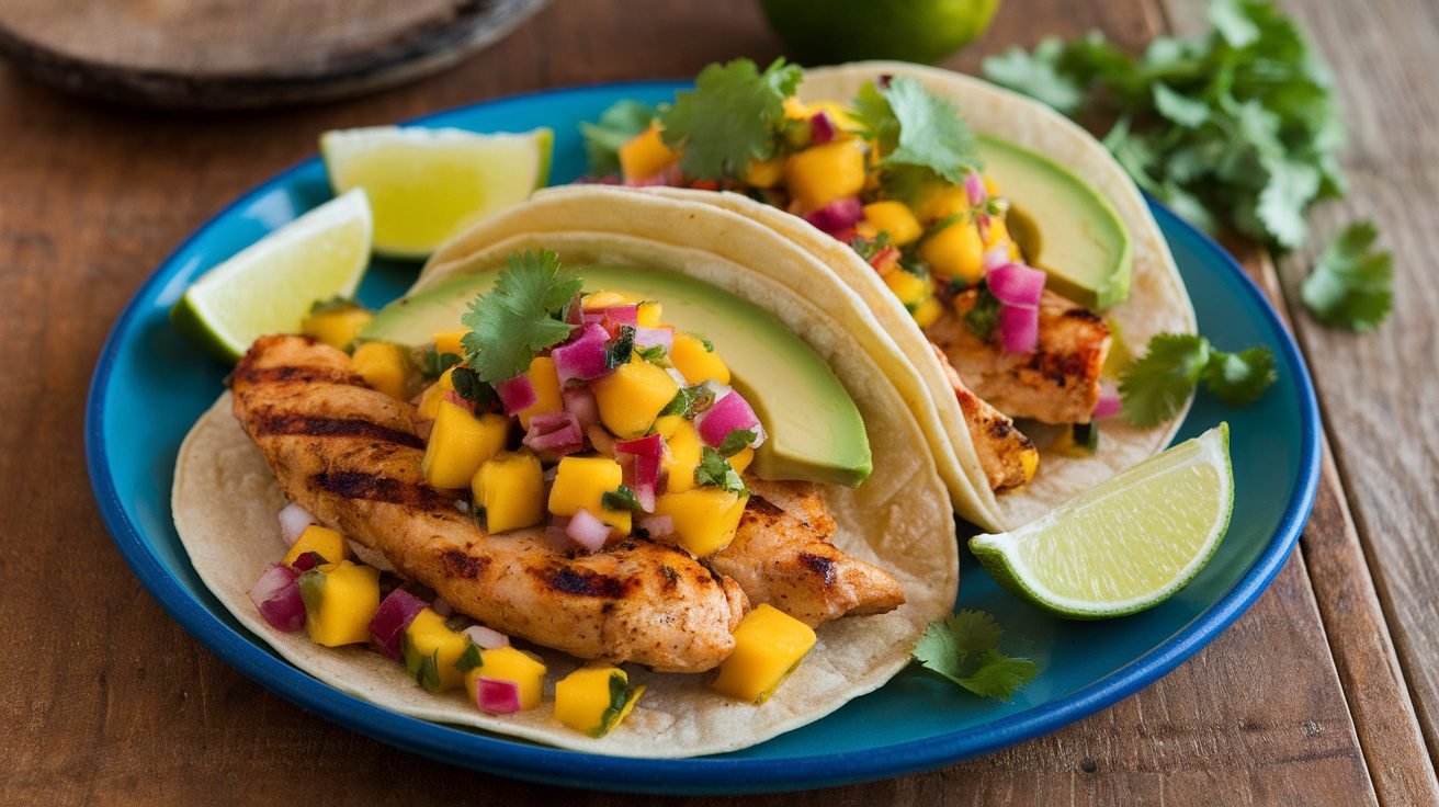 Spicy Mango Chicken Tacos