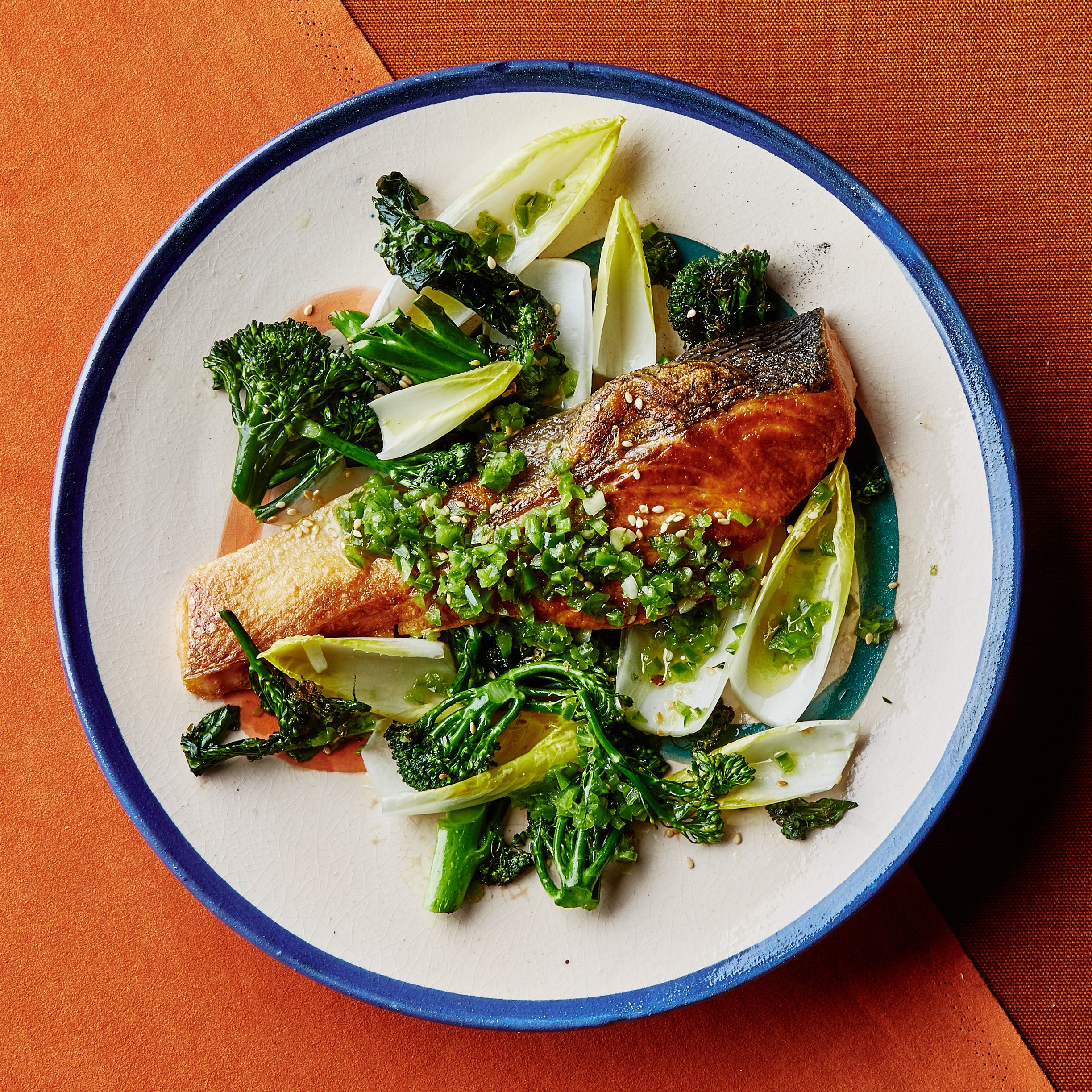 Ember-Smoked Salmon with Charred Broccolini