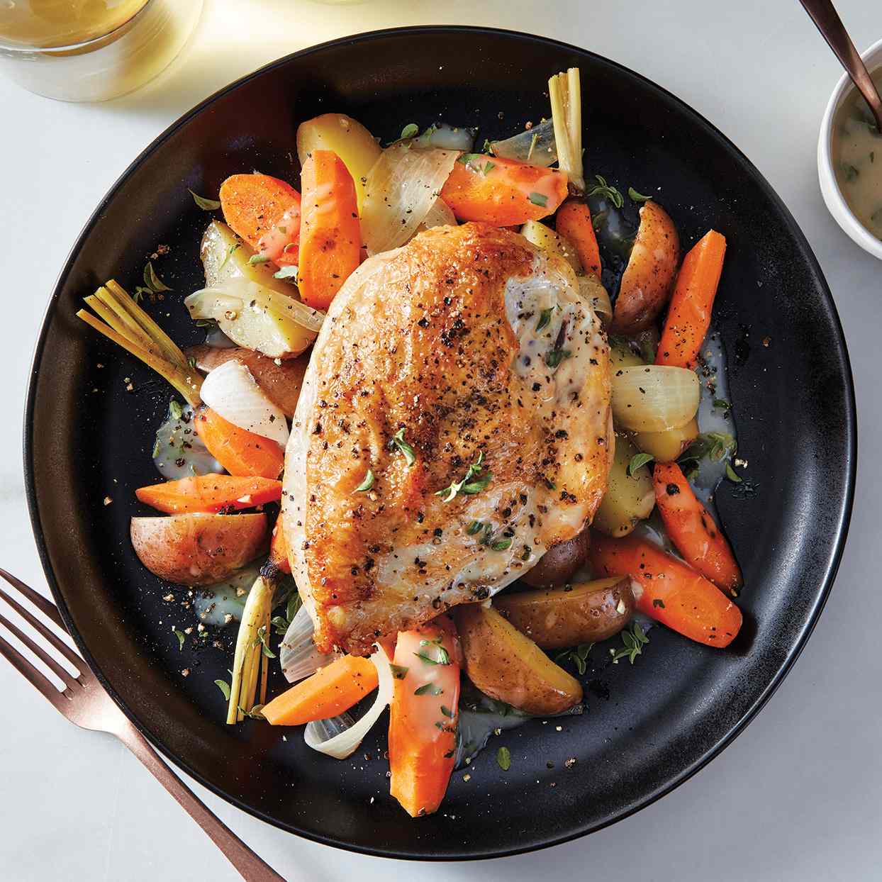 Slow-Simmered Chicken and Carrot Broth with Thyme
