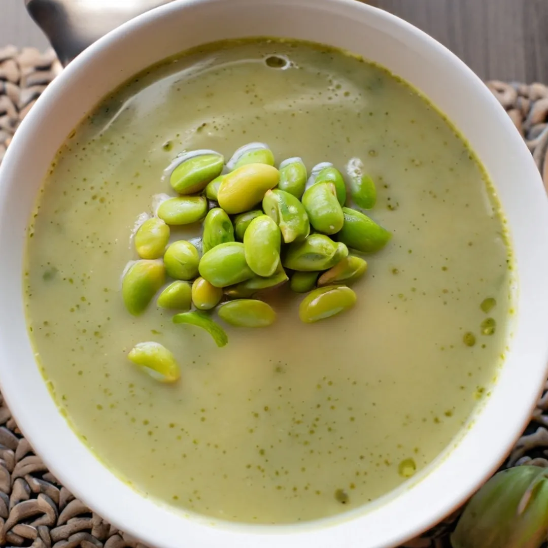 Luminous Tofu Soup with Edamame and Dashi