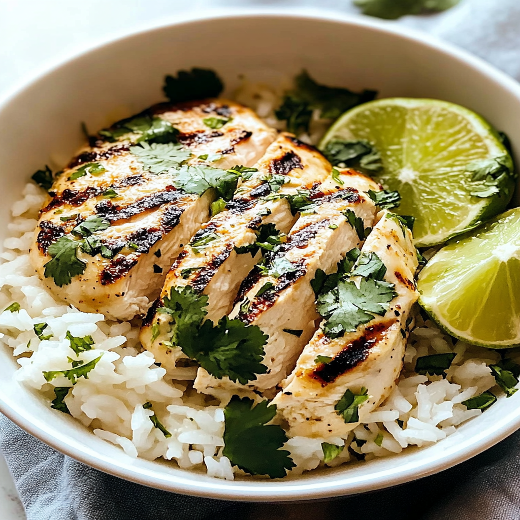 Bekasi-Style Coconut Rice with Grilled Chicken