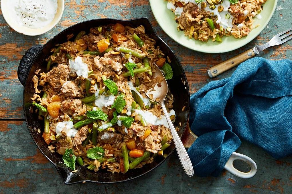Lamb and Dried Apricot Rice with Cinnamon