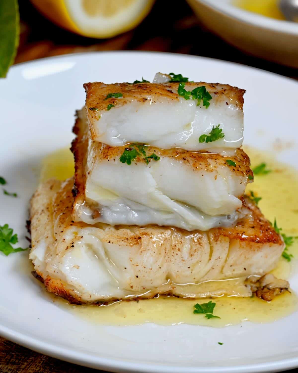Pan-Seared Sea Bass with Aperol Lemon Butter Sauce