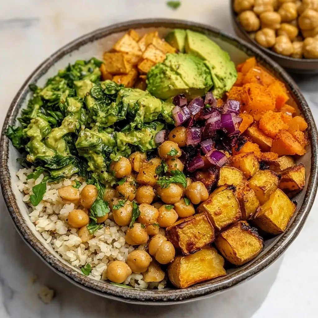 Harissa-Spiced Chickpea and Sweet Potato Bowls