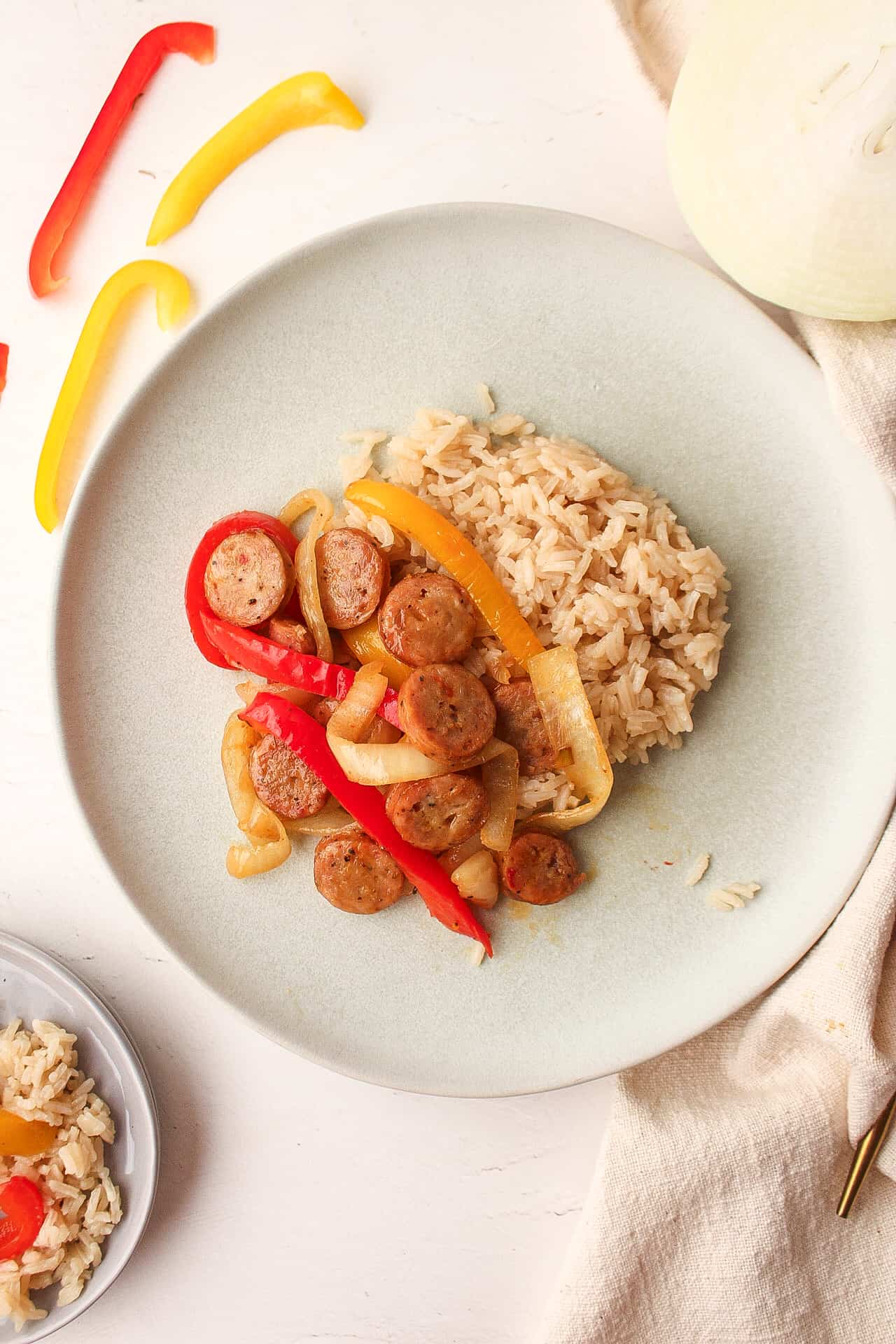 One-Pan Sausage, Bell Peppers, and Onions with Balsamic