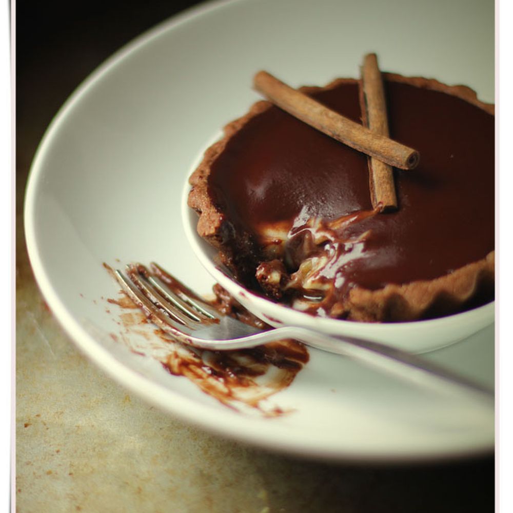 Banana Chocolate Tart with Cinnamon Crust