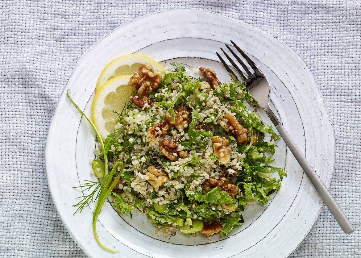 Crisp Kale and Walnut Salad with Lemon Vinaigrette