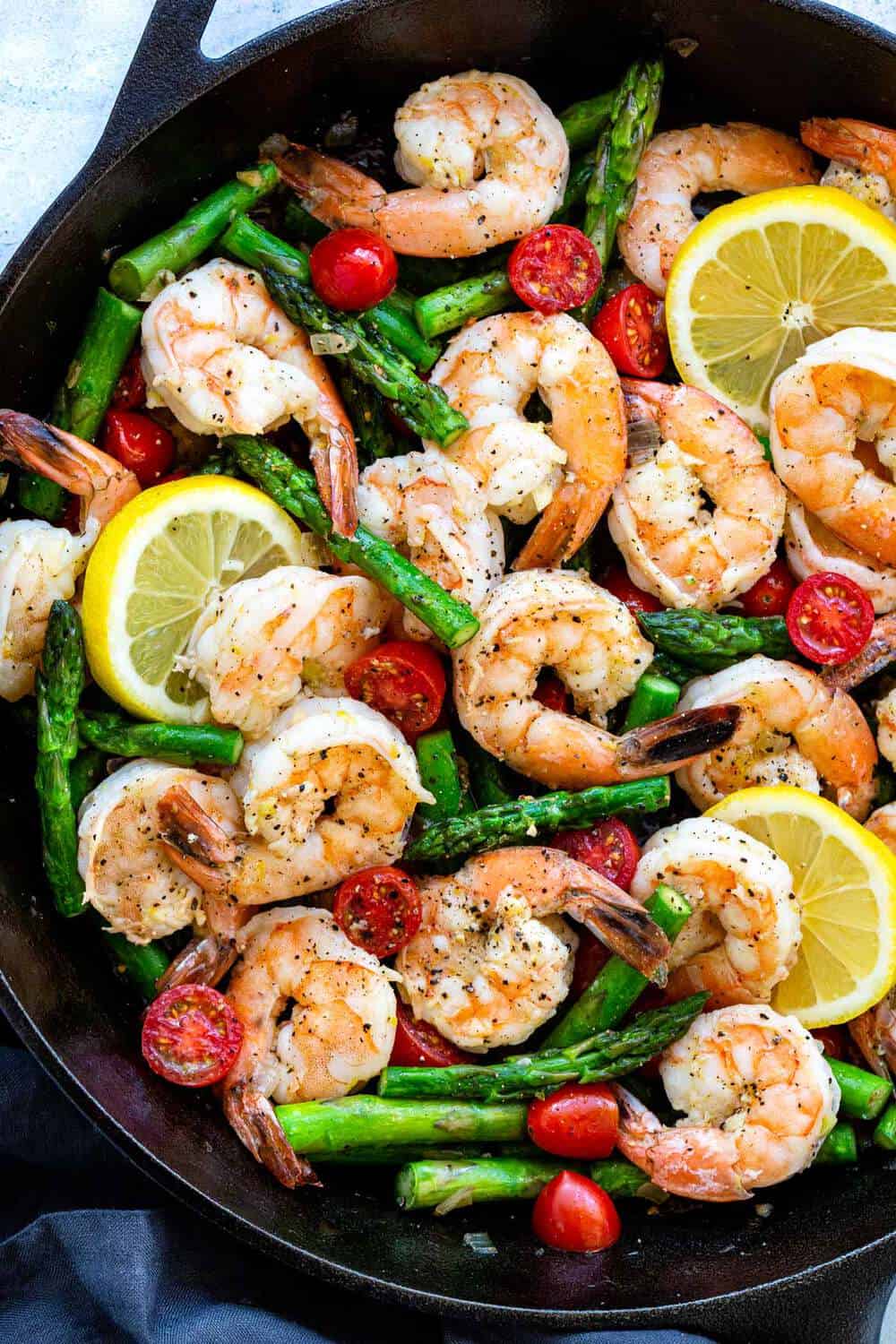Sautéed Shrimp with Lemon-Asparagus