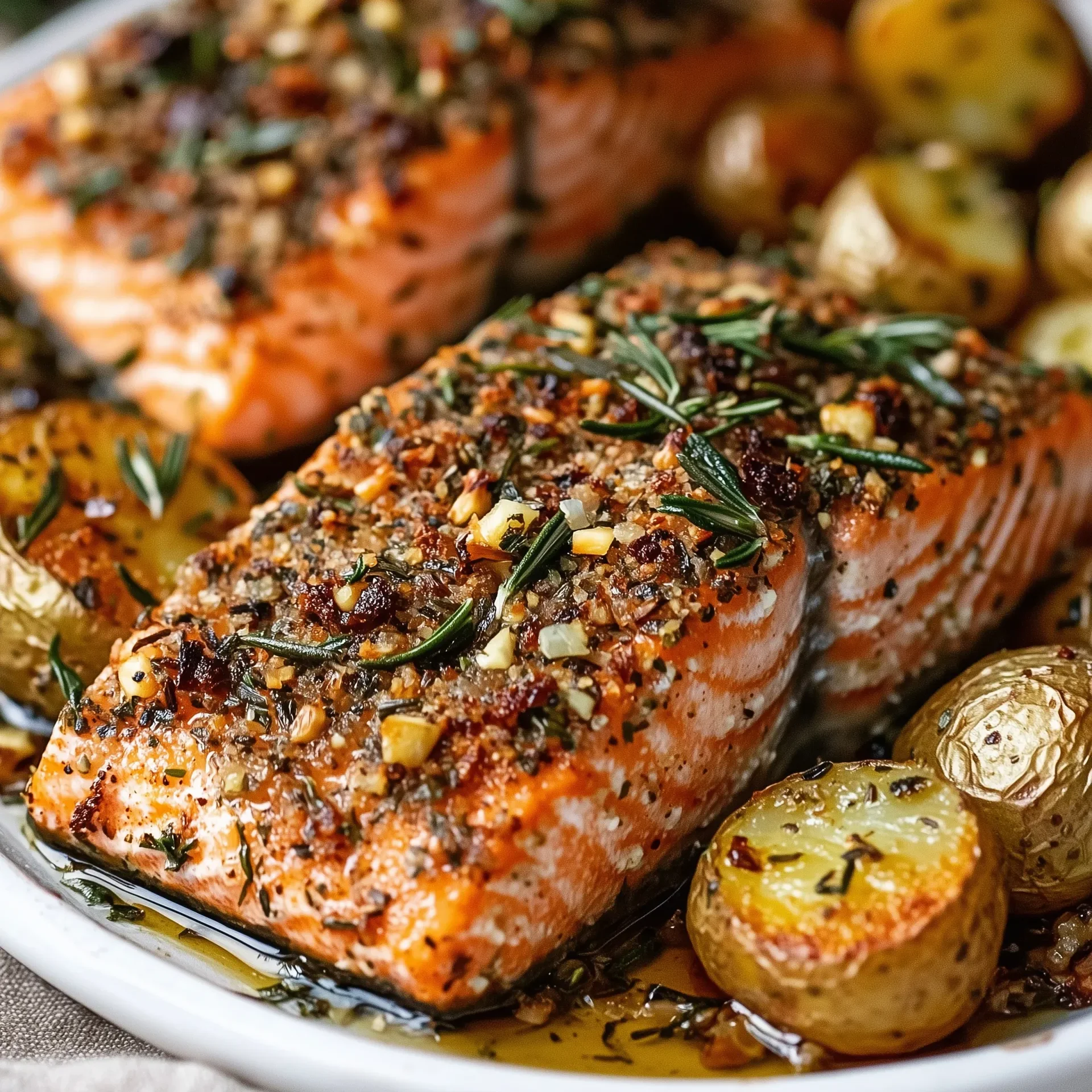 Lemon-Dill Salmon with Herb Roasted Potatoes