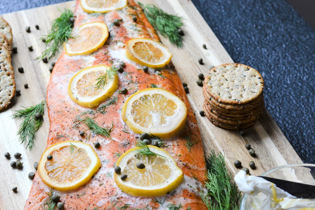 Log-Smoked Salmon with Dill and Lemon