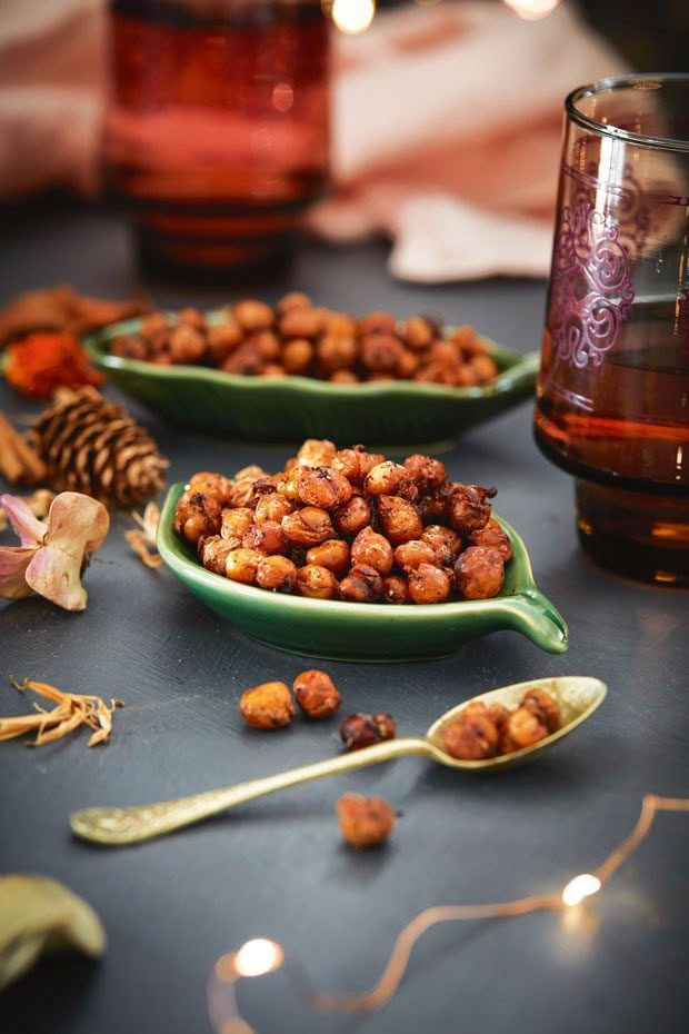 Harissa and Sumac Roasted Chickpeas with Lemon and Cilantro