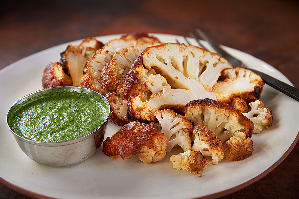 Crispy Tandoori-Style Cauliflower with Mint Chutney