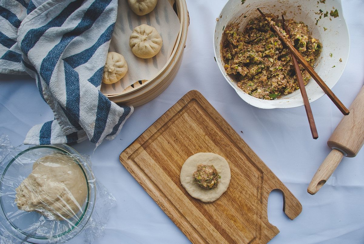 Steamed Pasteles with Ground Pork and Vegetable Filling