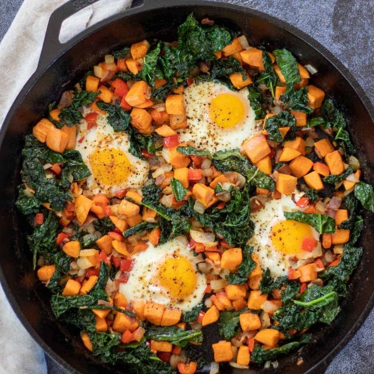 Sautéed Kale and Sweet Potato with Garlic