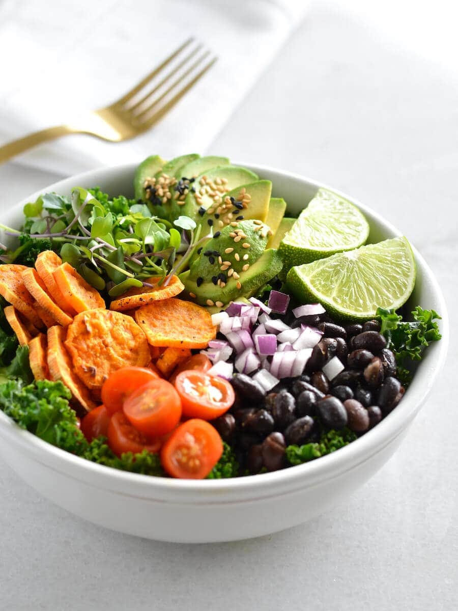 Sheet-Pan Roasted Sweet Potato and Kale Bowl