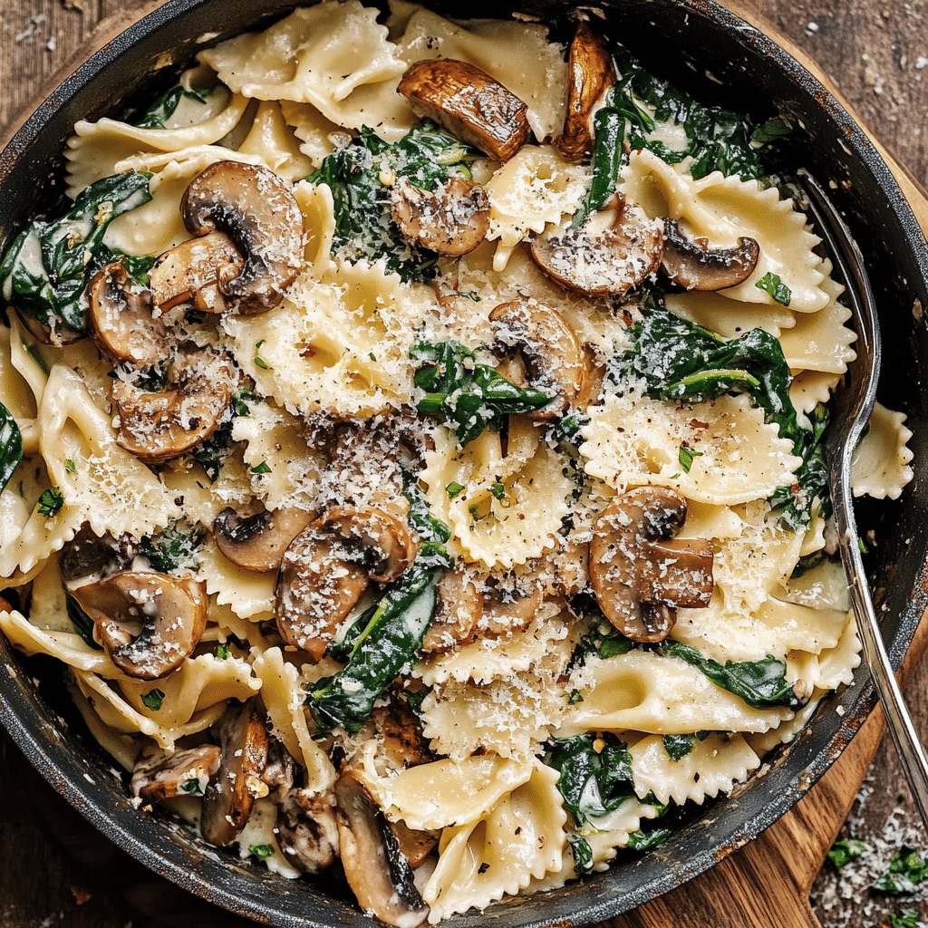 One-Pot Garlic Parmesan Pasta with Spinach