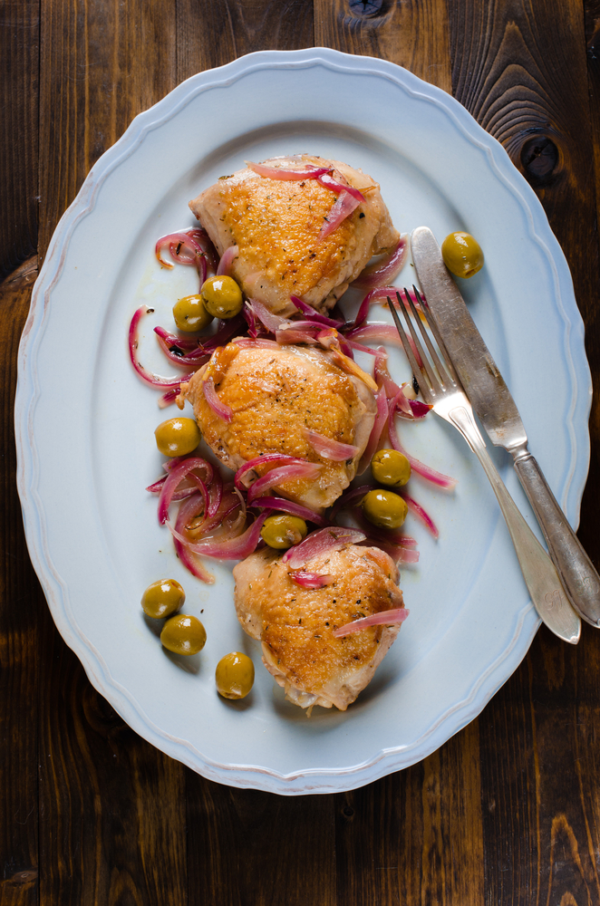 Lemon-Dill Chicken Thighs with Crispy Capers