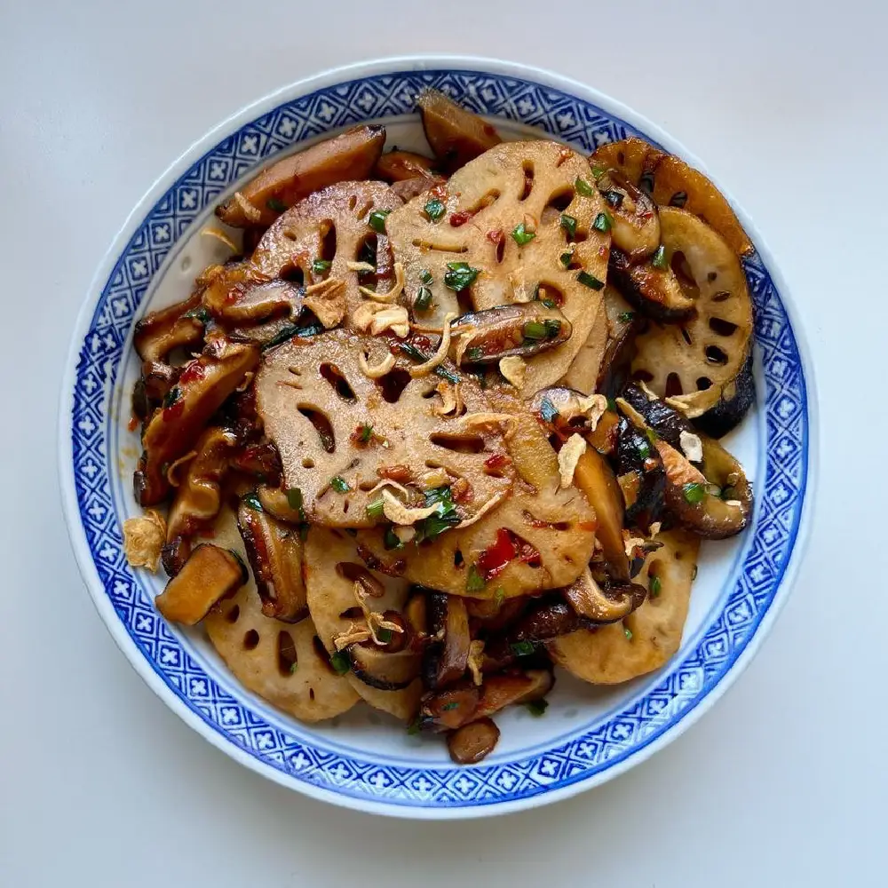 Lotus Root and Shiitake Mushroom Stir-Fry