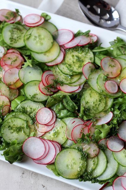 Cucumber Radish and Mint Salad with Lime Dressing