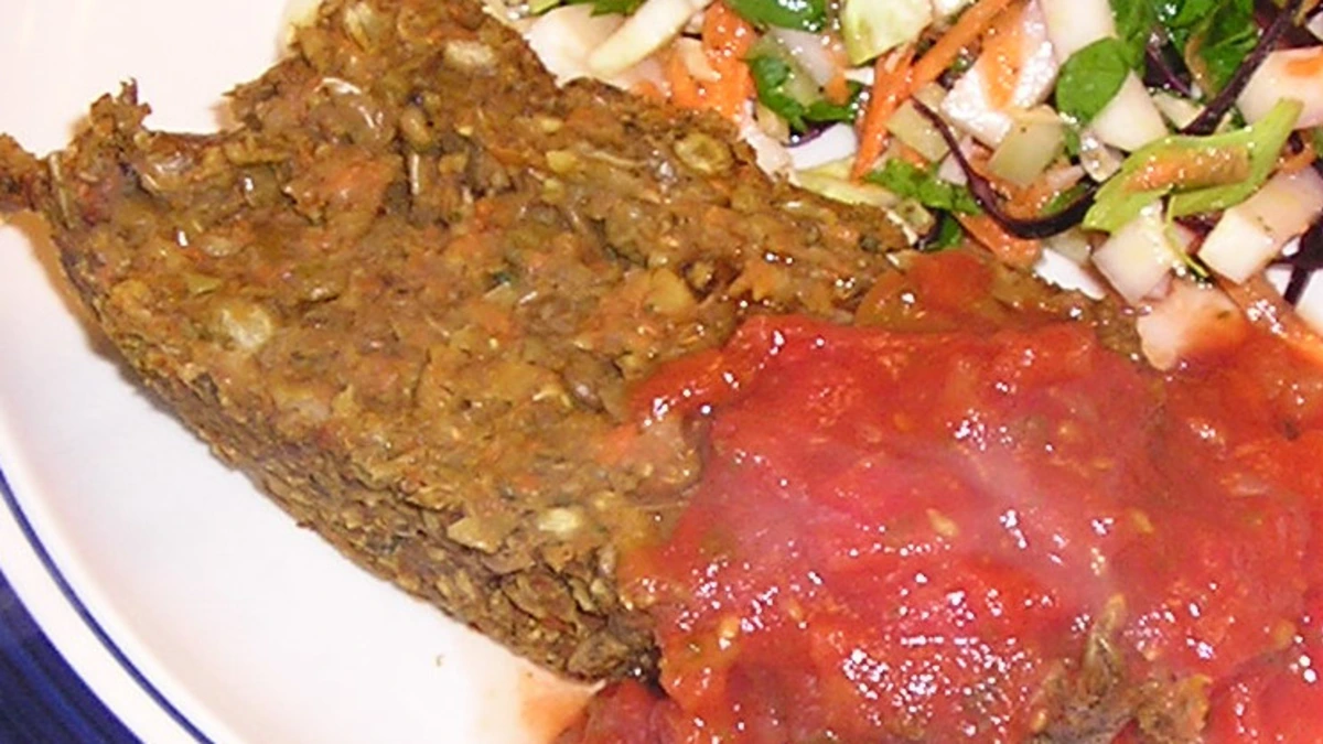 Miso-Glazed Lentil Loaf with Carrot Ribbon