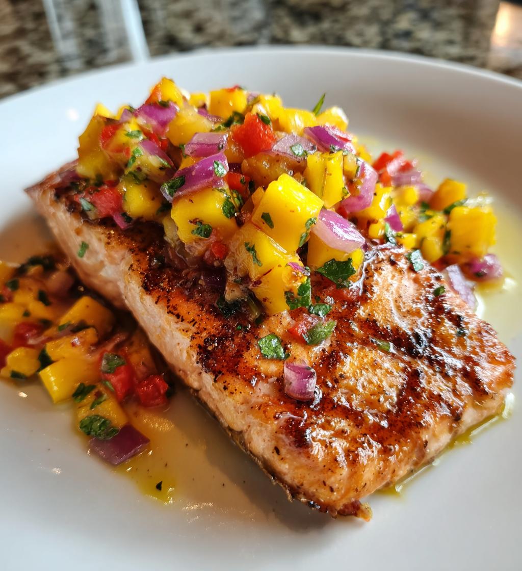 Grilled Norwegian Salmon with Mango and Lime Salsa
