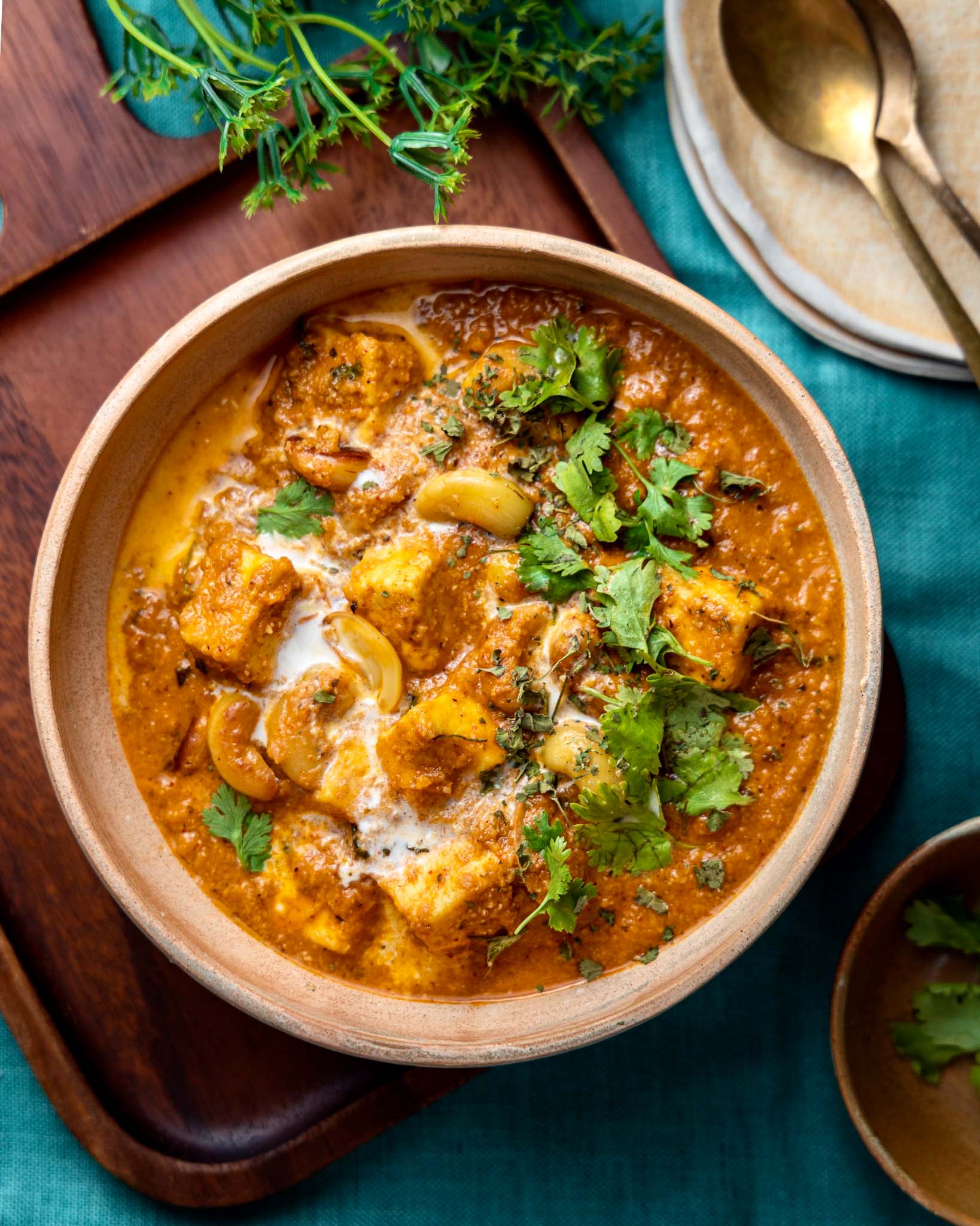 Tomato-Cashew Paneer Curry