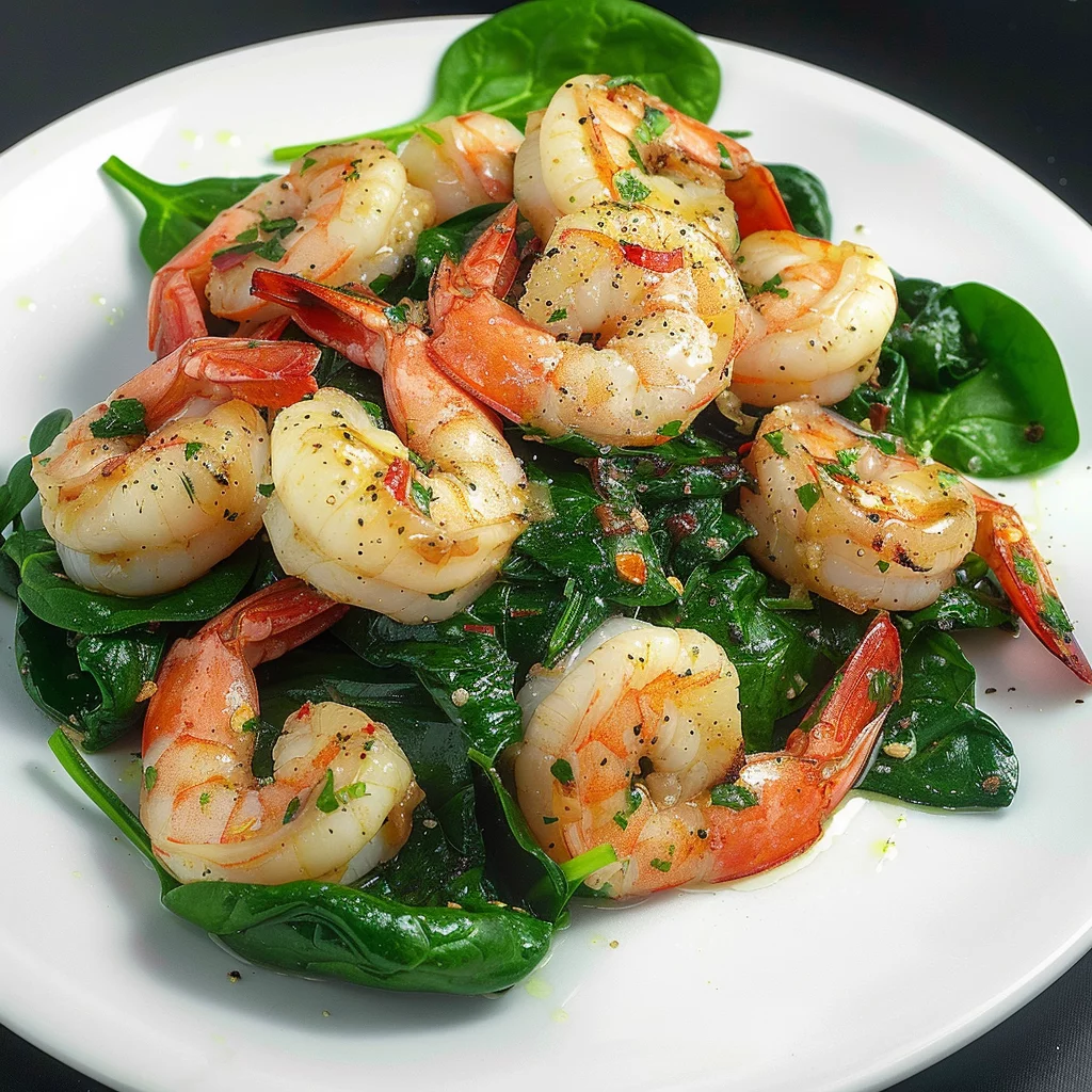 Sautéed Shrimp with Spinach and Lemon Zest