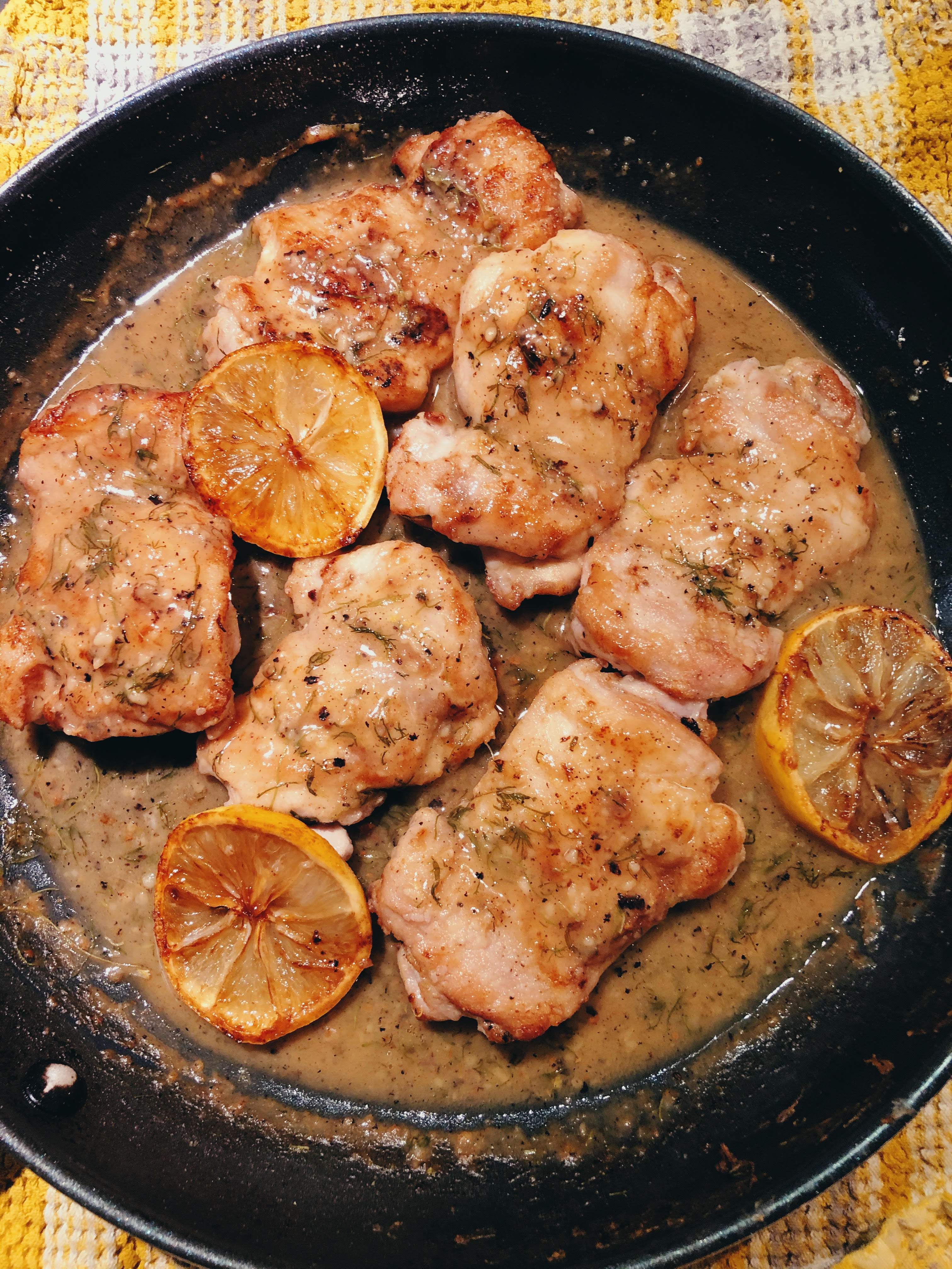 Lemon-Dill Skillet Chicken Thighs