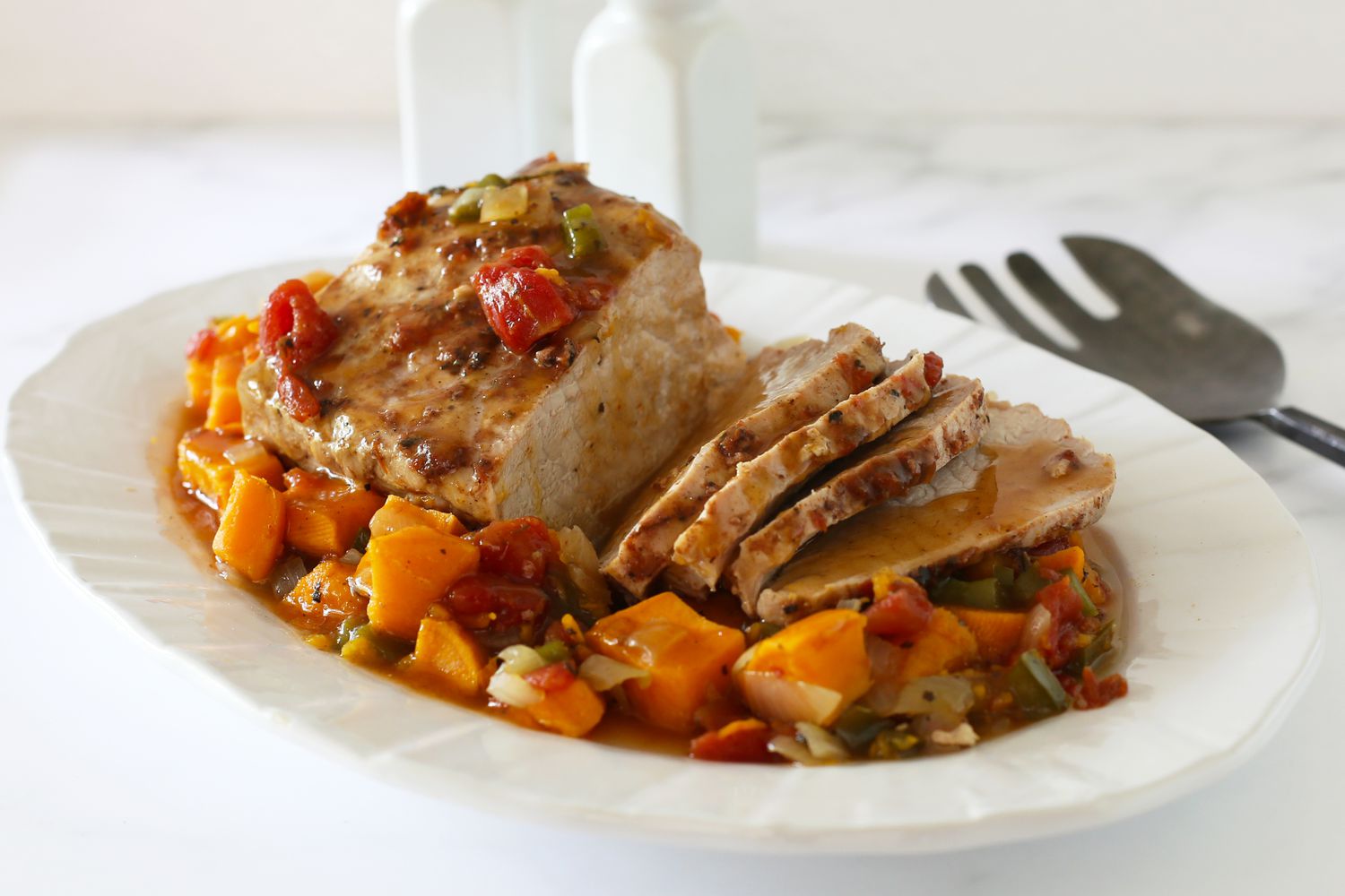 Slow Cooker Teriyaki Pork and Sweet Potato Hash