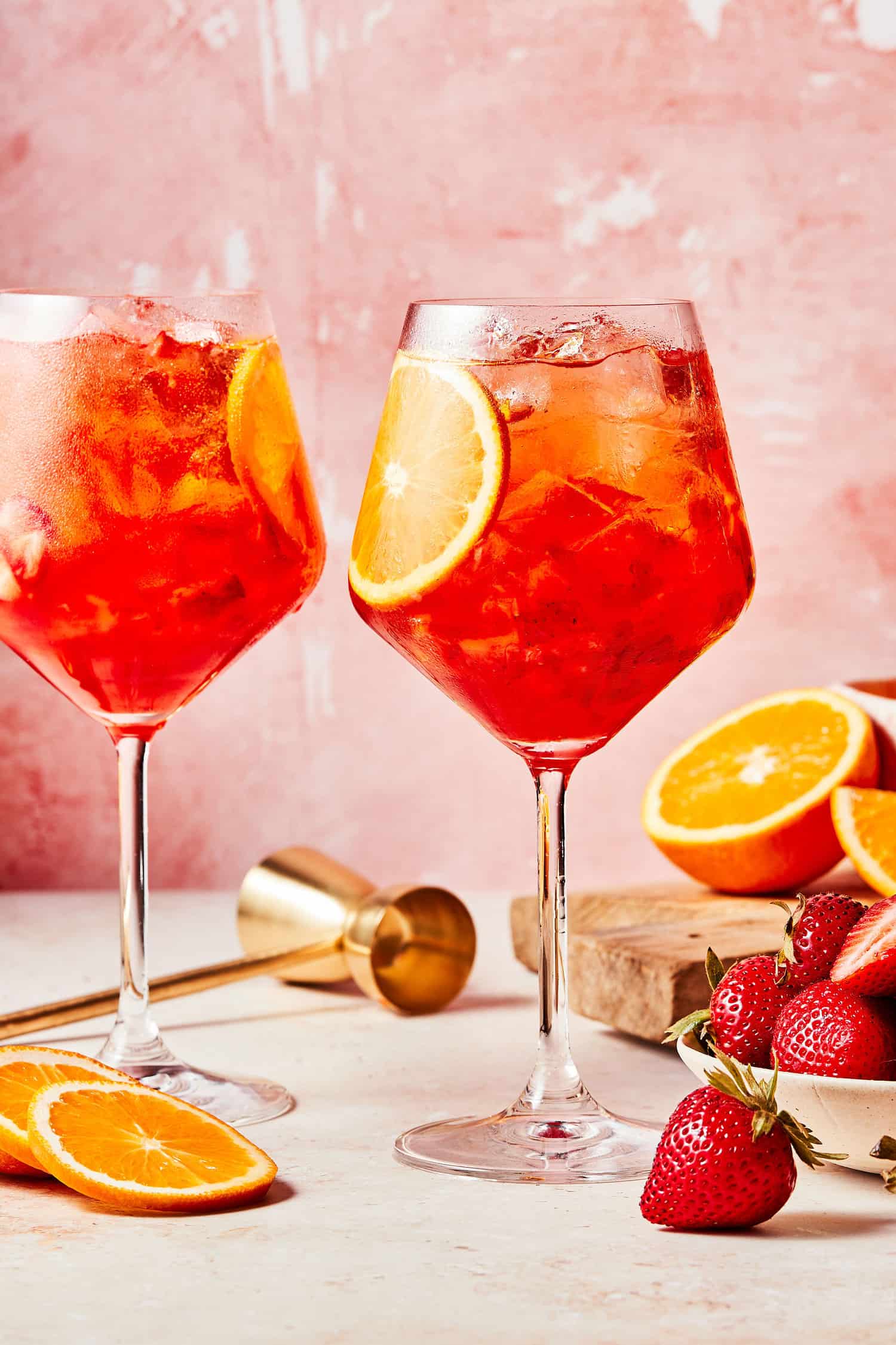 Strawberry-Basil Aperol Spritz