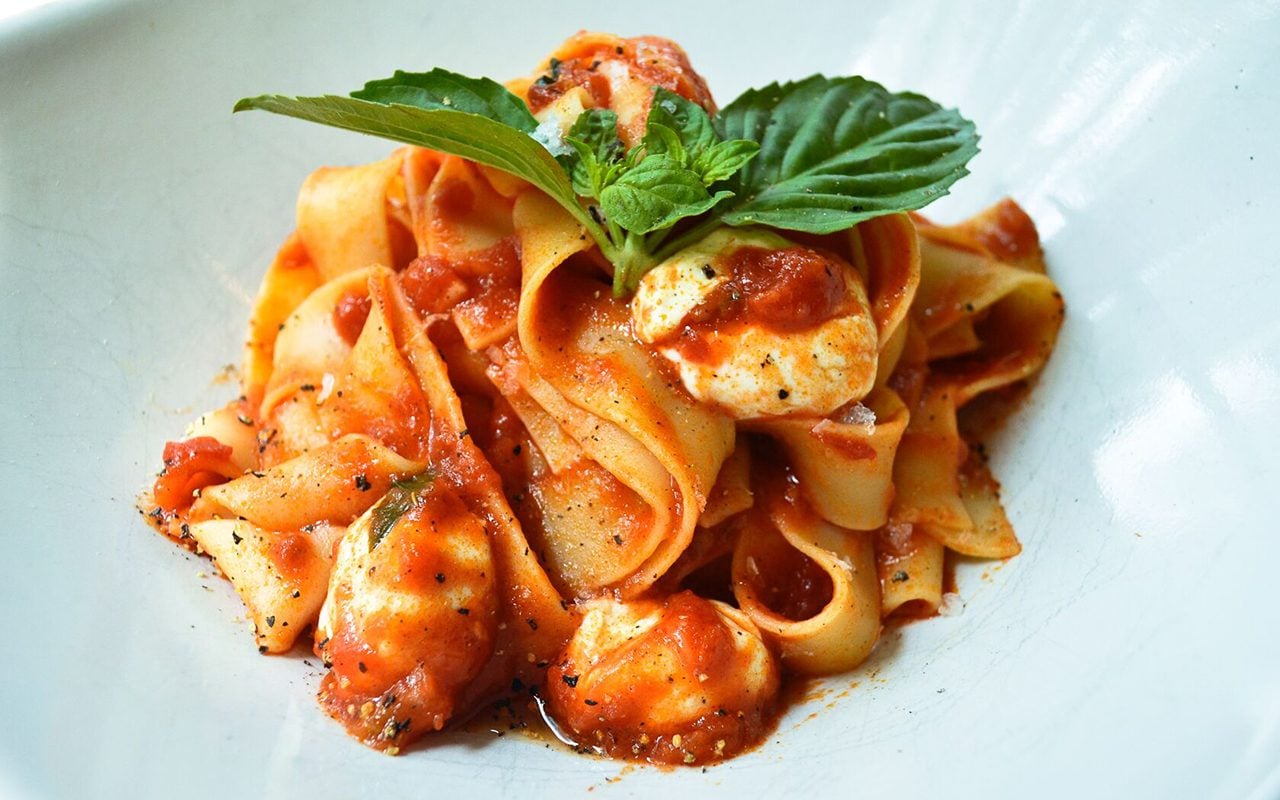 Italian Tomato and Basil Pasta with Fresh Mozzarella