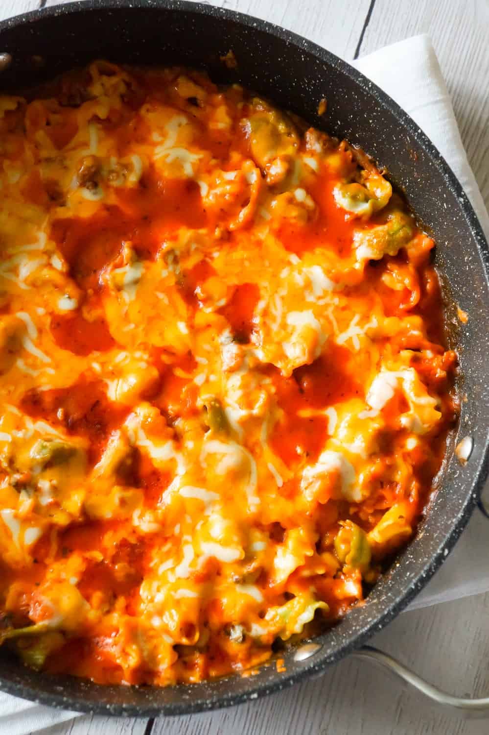 Cheesy Tortellini with Chicken Sausage and Marinara