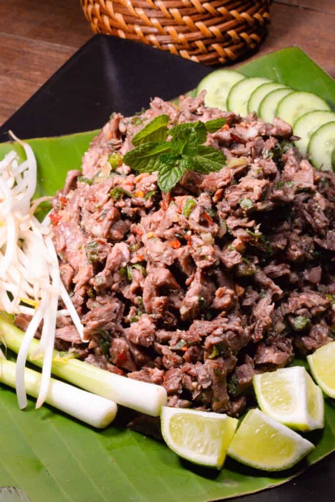 Lao Minced Beef Salad with Lime and Herbs