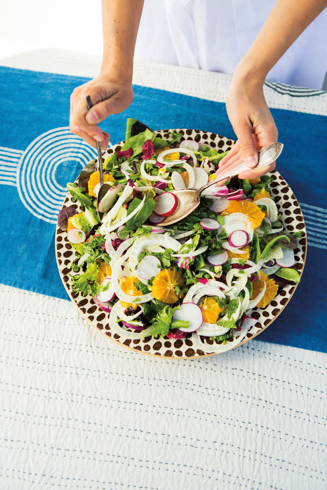 Chopped Fresh Spring Vegetable Salad with Citrus Dressing