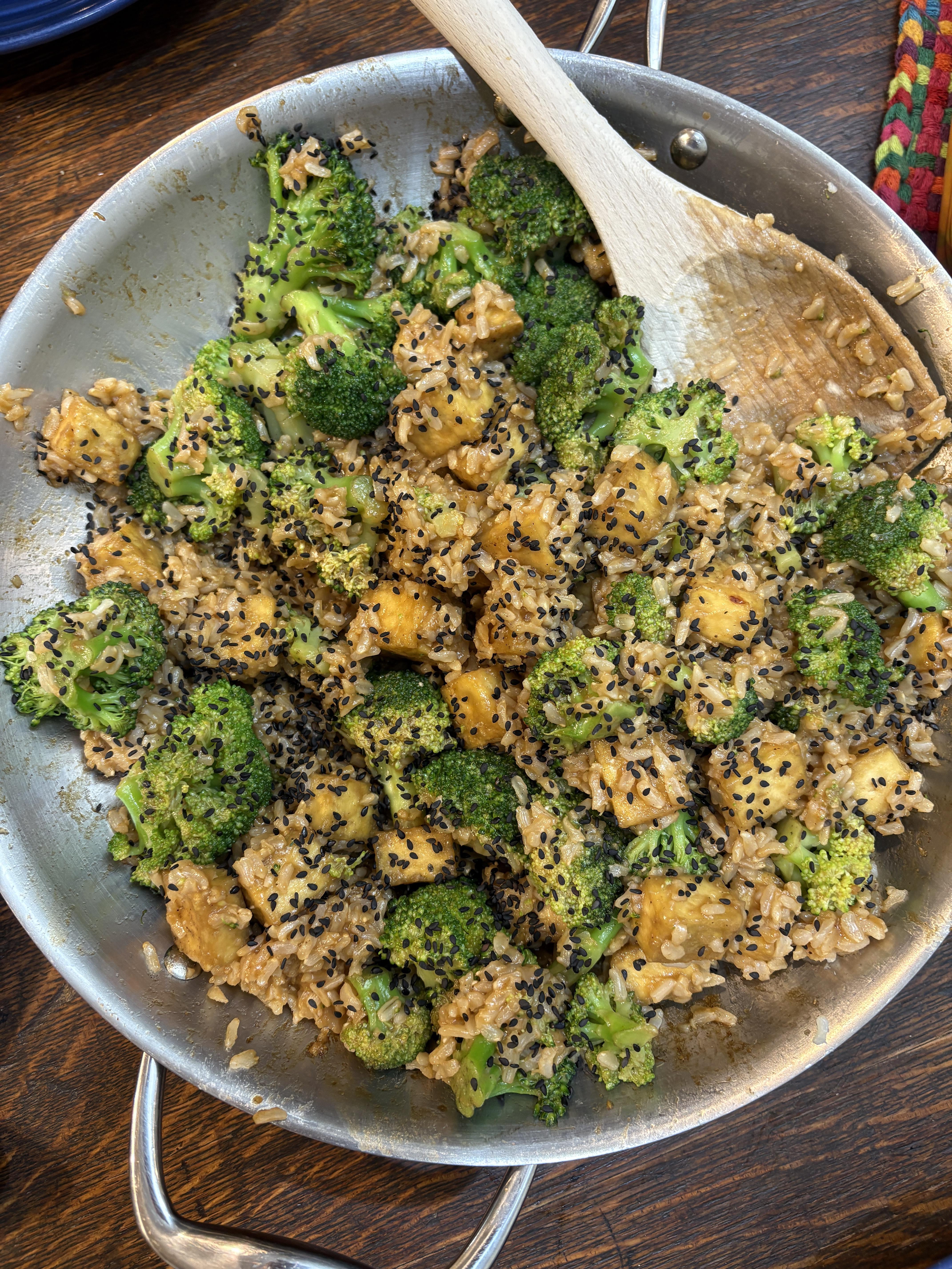 Miso-Glazed Tofu with Sesame-Ginger Broccoli and Brown Rice