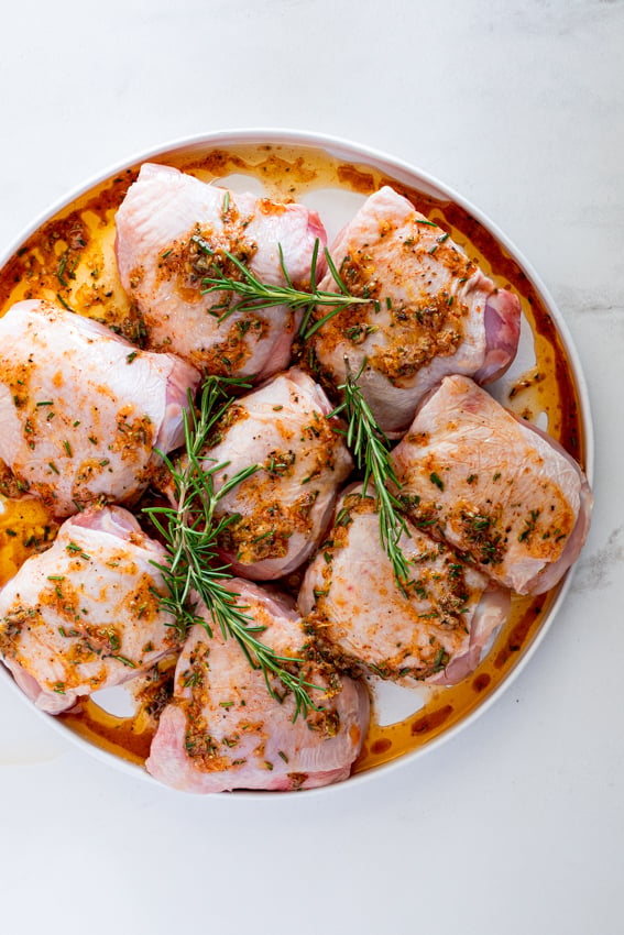 Air-Fried Chicken Thighs with Lemon and Rosemary