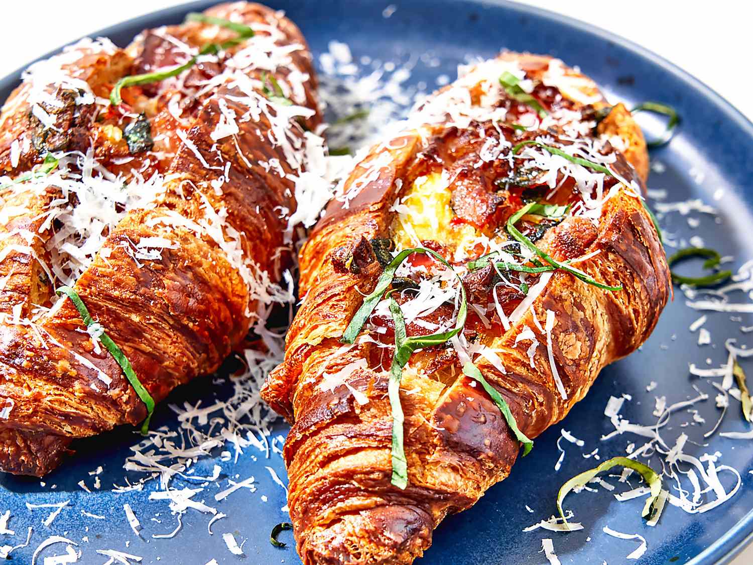 Mini Croissant Boats with Scrambled Eggs and Spinach