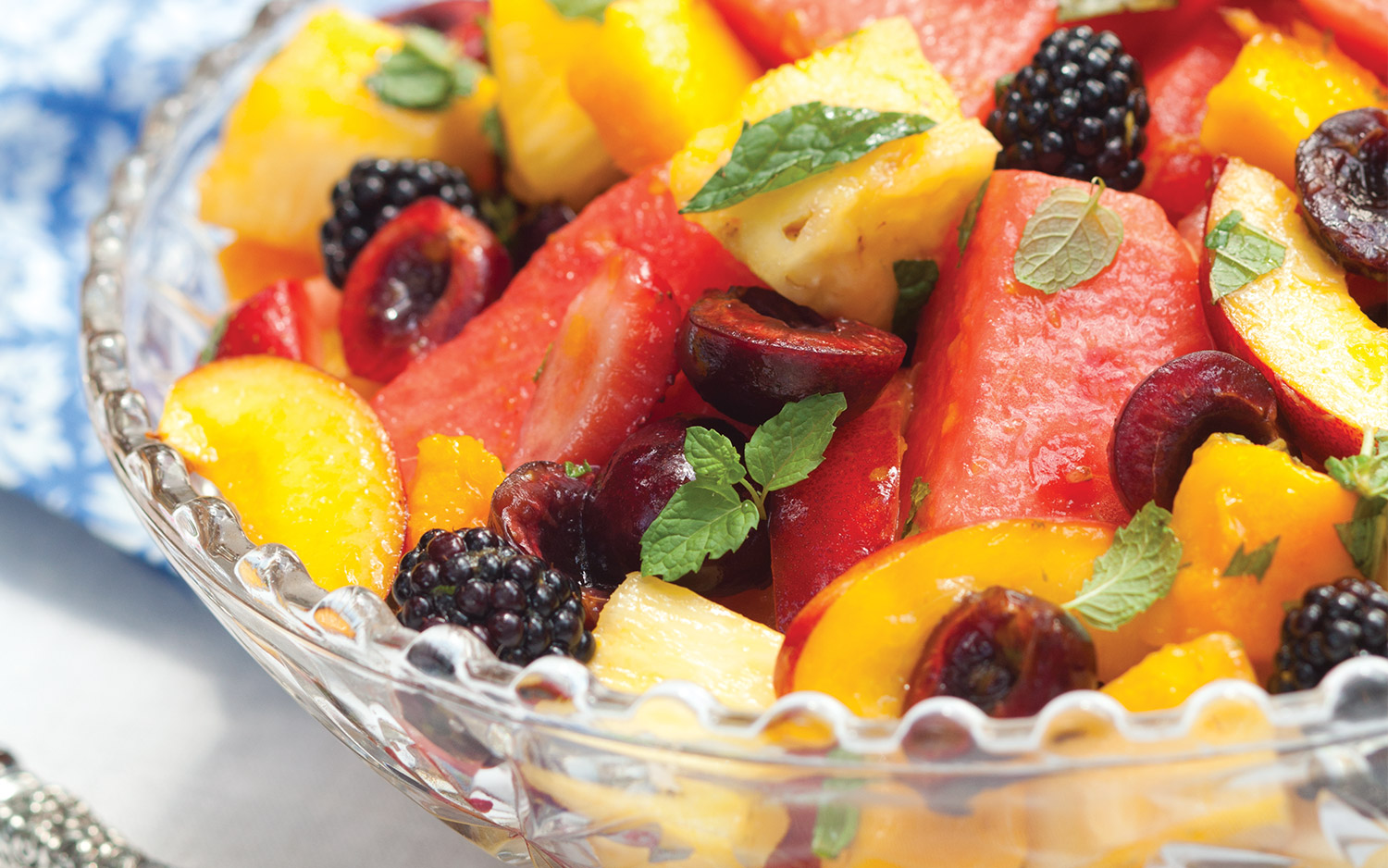 California-Style Fruit Salad with Mint-Lime Dressing