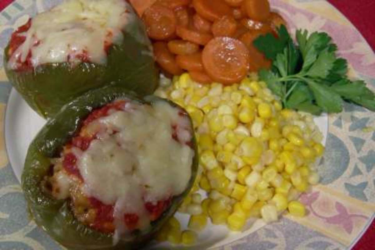 Broccoli and Cheese Stuffed Bell Peppers