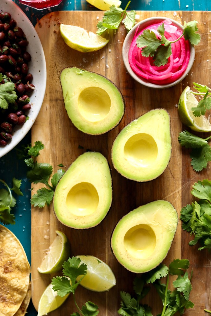 Californian Avocado and Black Bean Tostada with Lime Crema