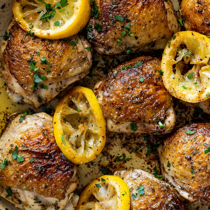 Low-Heat Lemon-Pepper Chicken Thighs