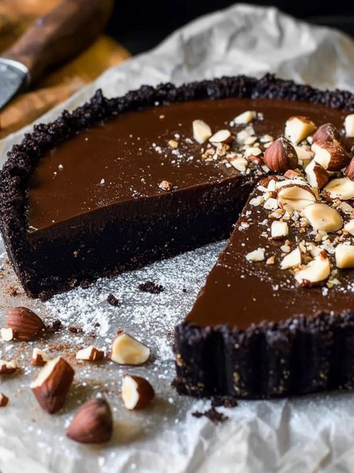 Sainte-Catherine Chocolate Tart with Hazelnut Crust
