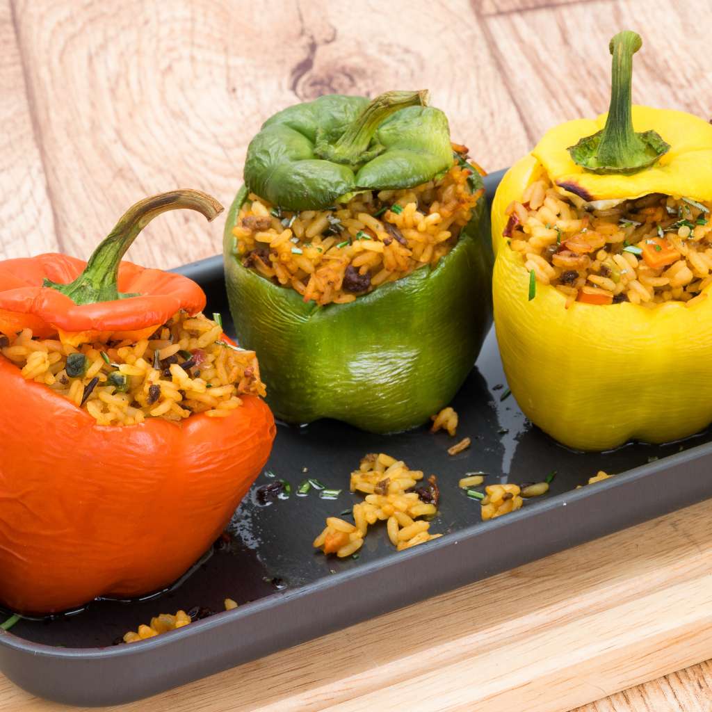 Baked Turkey-Stuffed Bell Peppers