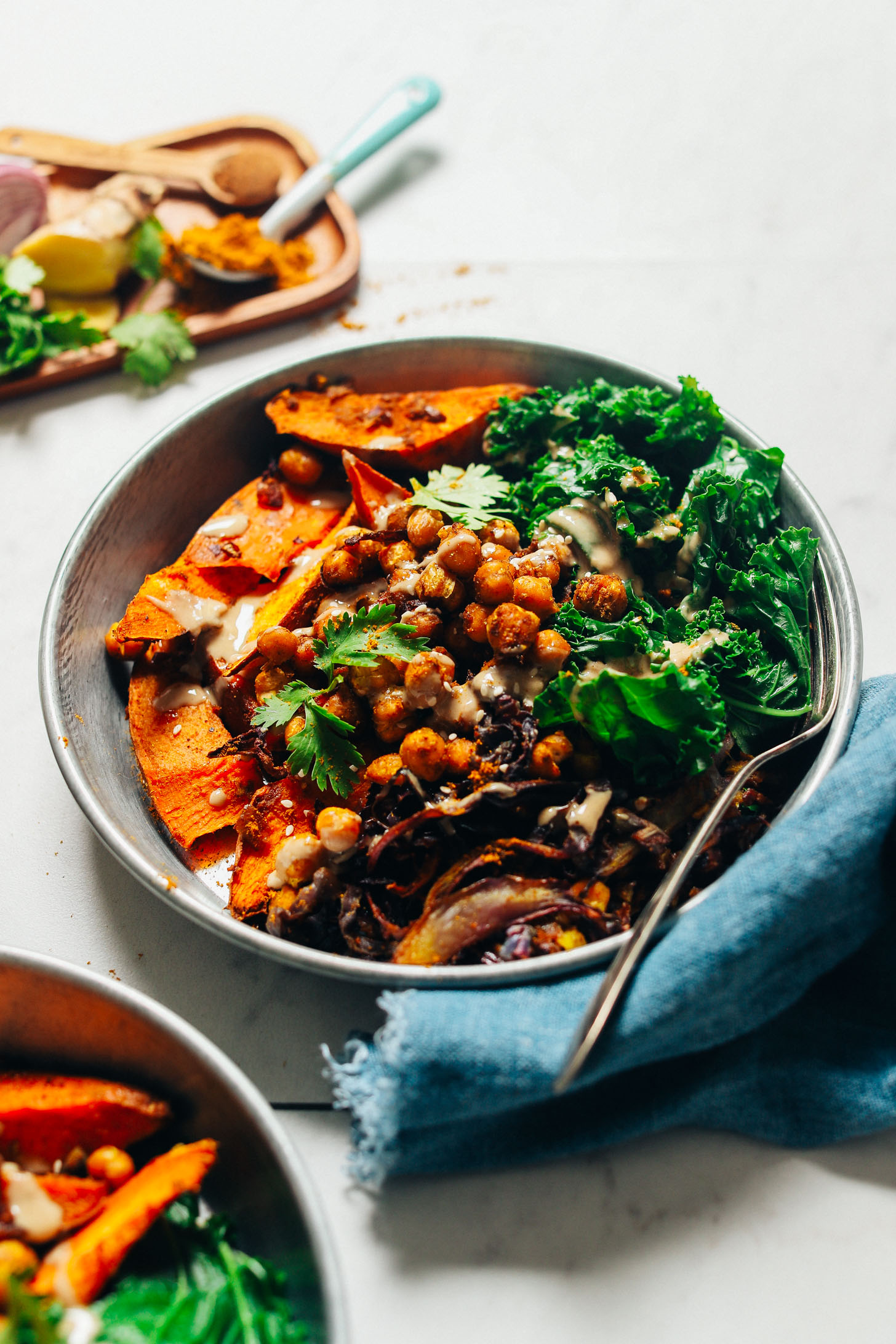 Sheet Pan Harissa-Roasted Chickpeas with Sweet Potato and Kale