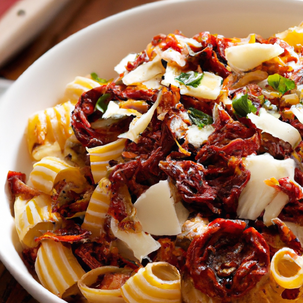 Three-Cheese Baked Pasta with Sun-Dried Tomatoes