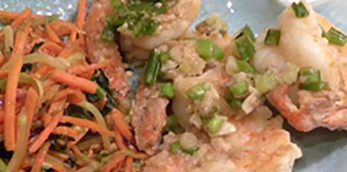 Pan-Fried Shrimp with Ginger and Scallions